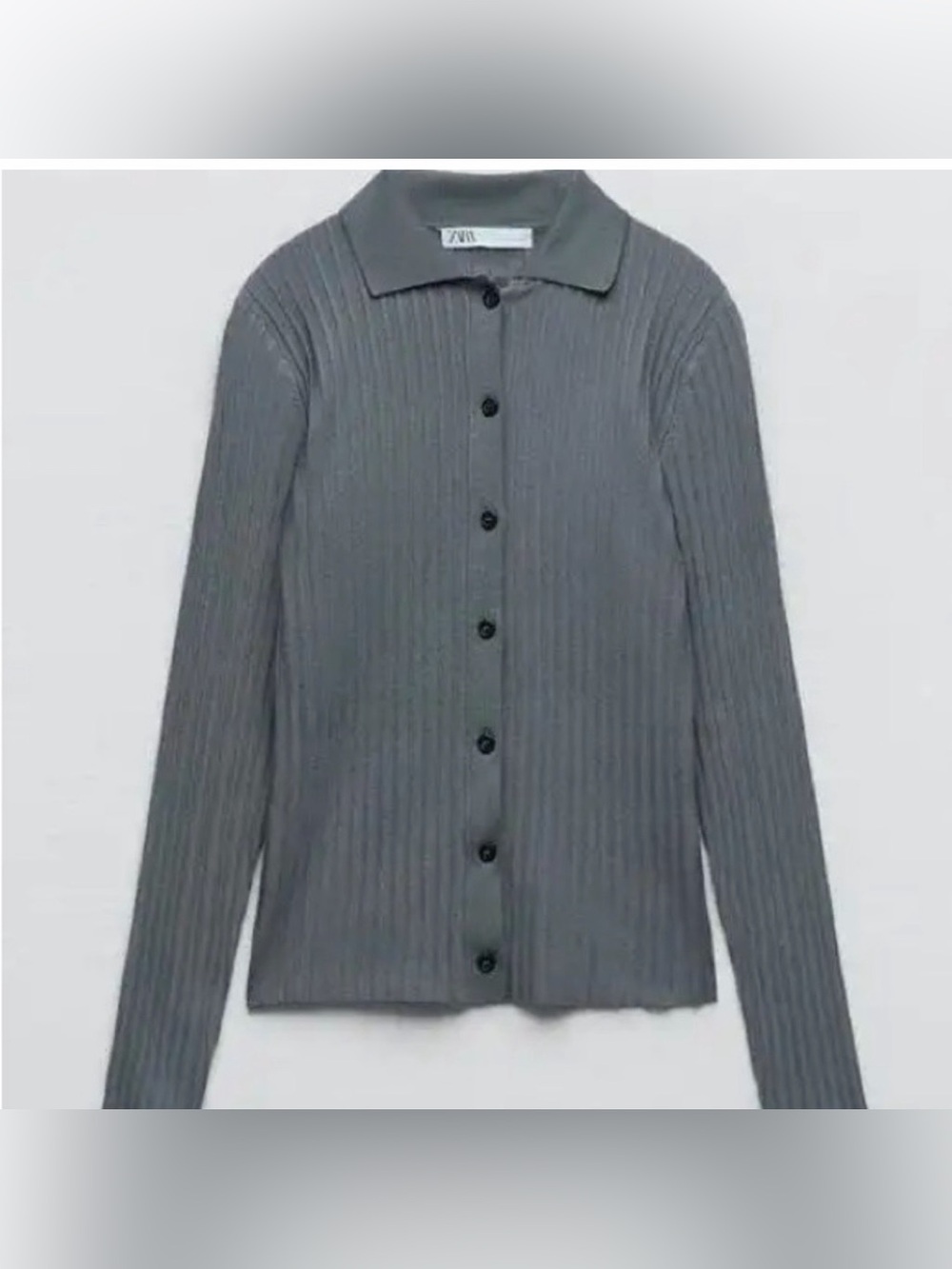 Zara- Gray Polo Sweater Buttondown